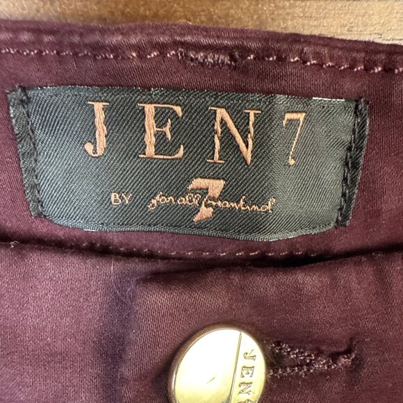 7 For All Mankind Jen 7 Jeans Women Size 8 Slim Straight Leg Mid Rise Plum Denim - Picture 4 of 13